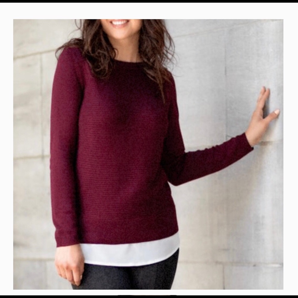 - Wine Long Sweater Tunic